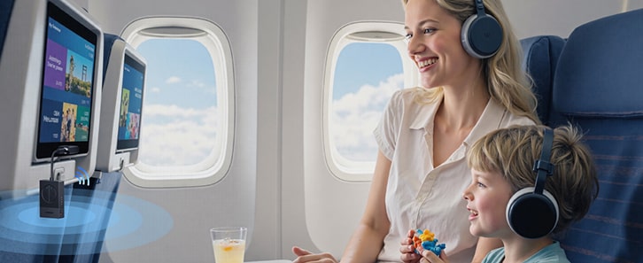 Wireless Bluetooth 6.0 Audio Adapter with Dual Headphone Support for Airplanes, TVs, Gaming, and Fitness Machines