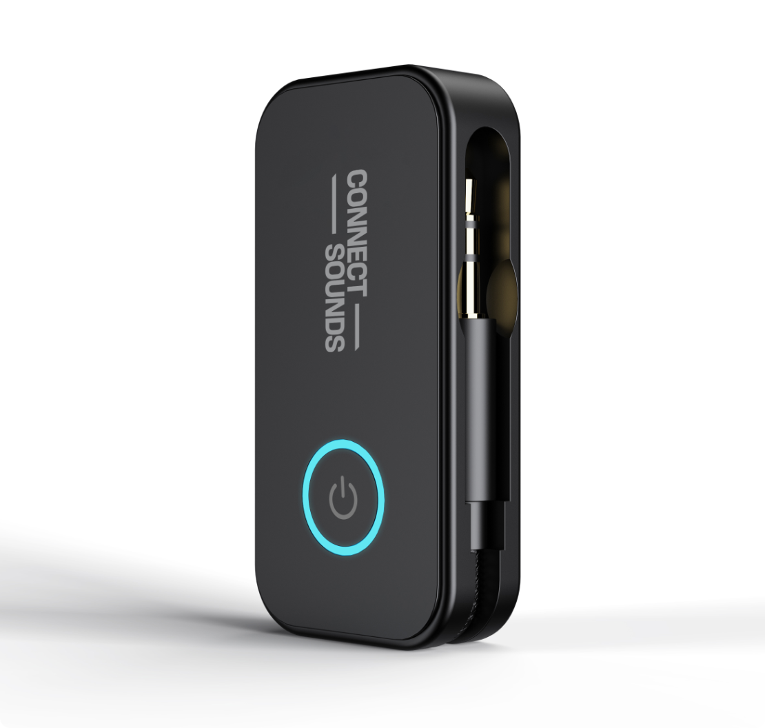 Wireless Bluetooth 6.0 Audio Adapter with Dual Headphone Support for Airplanes, TVs, Gaming, and Fitness Machines